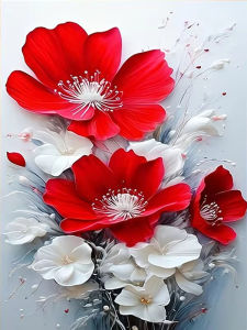 Floral Pattern Painting By Adult Number Oil Paint Drawing on Canvas Floral Craft Handmade on The Wall Home Decor