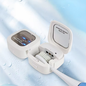 AiQUE 99.99% Sterilization Shell 280nm UV-C Toothbrush Sterilizer Mini Portable 200mAh Rechargeable Travel Case Bathroom Home