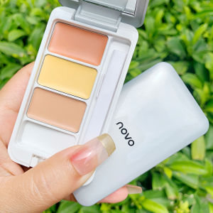 Noovo Triple Color Concealer Cream for Dark Circles Acne Marks Face Spot Covering Disk Waterproof Brightening Skin Care Makeup