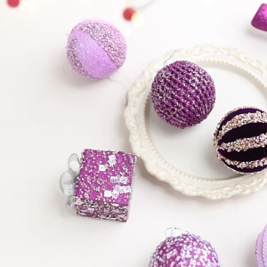 Purple Foam Christmas Ball 8CM - Tree Pendant Garland Rattan Hanging Ornaments for Scene Layout