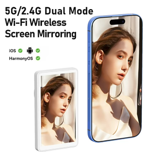 Wireless Mobile Phone Magnetic Screen Connection Device Rear Display with Beauty Filters Selfie Function Magnetic Screen Sharing Live Streaming  4-inch Screen for Iphone