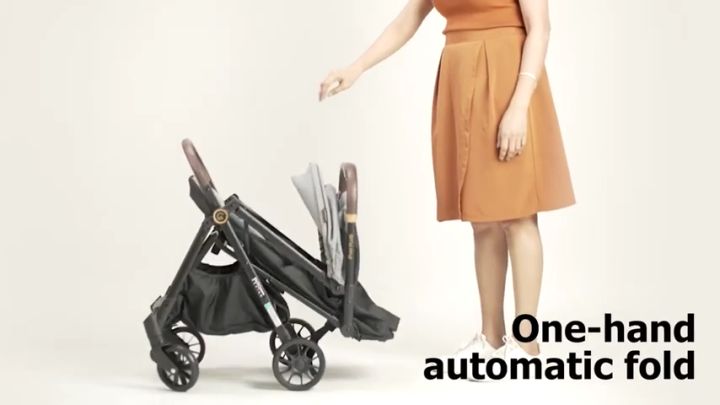 Akeeva Self-Fold Travel Stroller w/ Carseat Travel System (I-fold