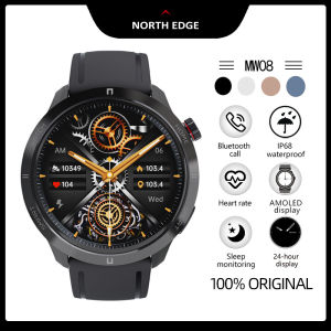 NORTH EDGE AMOLED AOD Dispaly Smart Watch Mens Watch Bluetooth Call Sleep Monitoring 100+Sport Mode IP68 Waterproof Compatible With IOS Android MW08