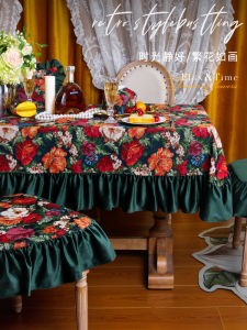 Tablecloth American Retro Dining Table Cover Towel Living Room round Table Cloth Atmosphere Jacquard Dustproof Coffee Table Fancy Cover Cloth