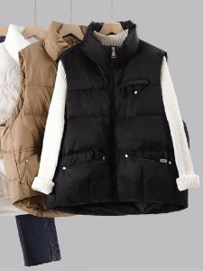 Womens down Jacket Vest 2025 Autumn Winter New Korean Design Large Size Thickened Loose Versatile Vest Outerwear Trendy