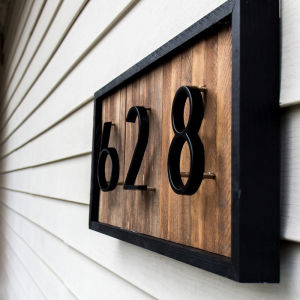 12cm Zinc Alloy Black Floating House Number / 5 inch Home Outdoor Address Building Sign