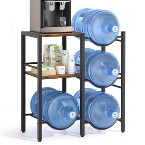 Mineral Water Rack Stand Round with 2 Storage Shelves 3 Layer Water Rack Stand Heavy Duty Gallon Stand Rack Water Dispenser Rack Office Kitchen Racks Organizer Space Saver Water Jug Rack High Quality Paint Water Container Rack Stand
