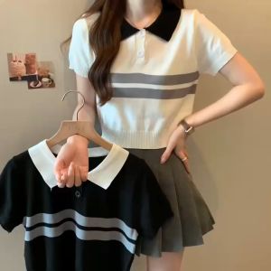 Gakki เสื้อยืดโปโลแขนสั้น POLO ผ้านิ่มใส่สบาย ฟรีไซส์ พร้อมส่ง 59006#