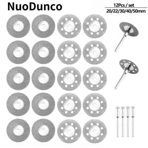 12Pcs 20/22/30/40/50mm Diamond Cutting Disc Cut Off Rotary Tool Disk Mini Circular Saw Blade for Dremel Accessories Wood Sharp
