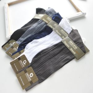 Tất Lụa Mỏng Cho Nam Mùa Hè Bằng Lụa Băng Tất Ngắn Bằng Lụa Băng Tất Công Sở Giữa Bắp Chân Tất Cho Bố Chất Liệu Thấm Hút Mùa Hè Sọc