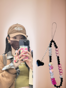 Wu Xuanyi Mobile Phone Charm Fancy DIY Beaded Chain CCD Camera Lanyard Wrist Lanyard Short Pendant