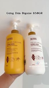 Dầu Gội Thảo Dược Hữu Cơ Gừng Dừa Cỏ Cây Hoa Lá VIETNAM - Giảm Rụng Tóc Giúp Tóc Mềm Mượt - 650g/chai