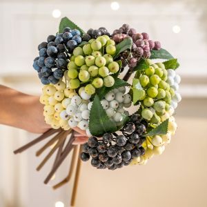 1/2Pcs 25cm Berry Artificial Flowers Bouquet Foam Fake Flowers for Home Room Wedding Decoration DIY Christmas Wreath Accessories