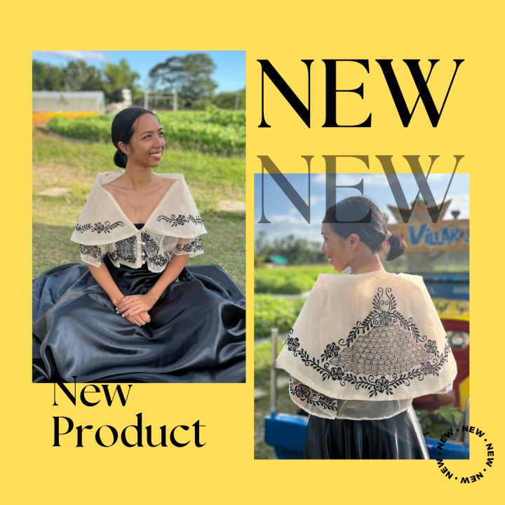 'Maria' Filipiniana Bolero (Black)