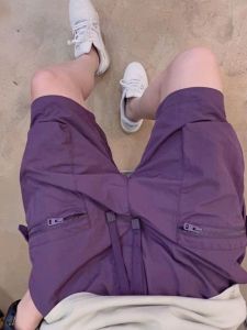 Summer Mens Casual Thin Five-Quarter Zipper Pocket Outdoor Quick Dry Loose Fit Straight Leg Short Pants Fashionable And Handsome