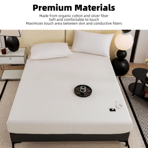 DCENTA Earth Grounding Sheet Organic Cotton Silver Fiber Grounding Bed Sheet Anti Static for Sofa. Easy to use. Lay on mattress. Connect grounding wire to metal snap. Plug into grounded wall socket.