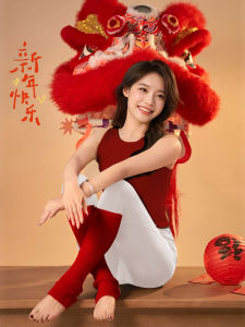 Womens Yoga Top Tank Vest with Chest Pad Fitness Pilates Training Suit Red Anchala New 2024 Two-Piece Set Nylon Fabric