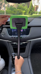 Car Window Cleaner Brush Kit Microfiber Windshield Cleaning Tool Auto Interior Glass Wash Wiper Long Handle Reusable Cloth Pad