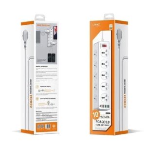 LDNIO SC10610 Extension Power Socket Strip With 10 Sockets 6 Type-C USB QC3.0 Charger Port Surge Protector Power Strip