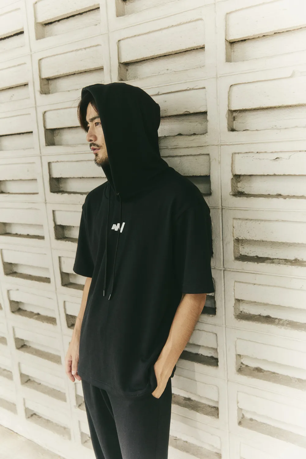 WARRIX เสื้อฮู้ดแขนสั้น HOODIE สีดำ สีเทา