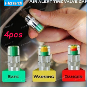 4pcs Car Tire Pressure Indicator Tire Pressure Gauge Indicator Alert Monitoring Valve Cap Sensor External Valve Detection