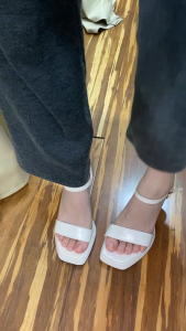 FAMEOY  Womens Fashion Stiletto Heels Summer Party Sandals Open Toe Waterproof Platform White Black