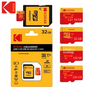 KODAK ความเร็วสูงการ์ดไมโครเอสดีคลาส 10 U3 การ์ดหน่วยความจำไมโครเอสดี 64GB 128GB 256GB SD/การ์ดแฟลช TF สำหรับสมาร์ทโฟนแท็บเล็ตกล้อง