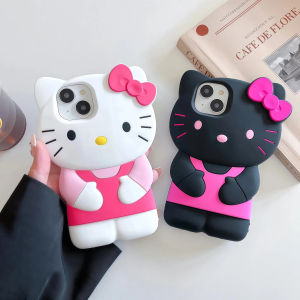 Ins Style Hello Kitty Phone Cases For iPhone 17 Pro 17 16 15 14 13 Pro Max 11 12 13 XR XS MAX 6 7 8 Plus Cartoon Silicone Cover