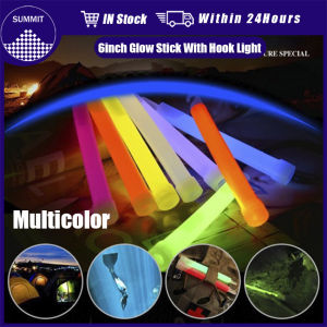 6" Outdoor Survival Signal Glow Stick with hook Light Camping Diving Cycling Hiking Party Stick