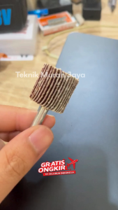 MOLLAR Amplas Kipas Tuner 25 x 25 mm No. 80 Tangkai Mata Bor Gerinda Flap Wheel Fan Grinder AS 6 MM