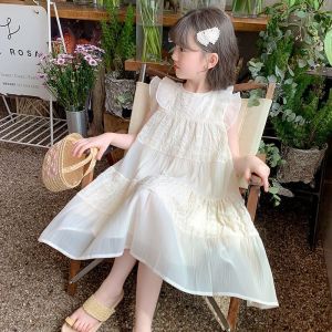 Girls Summer Princess Dress Sleeveless Fairy Skirt High Waist Knitted Fabric Blend Material Thickened Skirt for 8 Year Old Girls