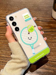เคสโทรศัพท์ใสสำหรับ Samsung S24 S25 Ultra Sport Tennis Badminton ปกป้องด้วย TPU รุ่นใหม่ S23 plus S22 S21FE Cartoon Note20 Anime Samsung Case