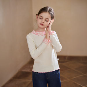 Little Naive | Childrens Clothing Set Wooden Ears Decorative Top and Flower Bud Pants