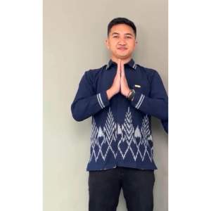 KINANTI COUPLE TENUN CMR NAVY- GAMIS LEBARAN- COUPLE LEBARAN - DRESS KONDANGAN TENUN