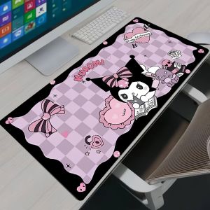 Sanrio | Ins Style Mouse Pad High-value Desktop Kuromi Series Leather Mouse Pad Large Size 90x45cm Non-slip and Dirt-resistant Table Pad