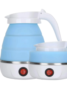 Foldable Electric Kettle 400W Portable Collapsible Water Boiler 600ml Fast Boiling BPA-Free Silicone Travel Kettle Auto