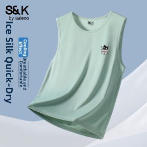 BALENO | Cartoon Summer High School Students Ice Silk Eyelet Vest