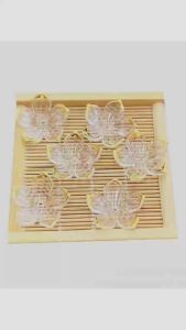 Hoa 5 cánh dập nổi 24mm phụ kiện DIY chất liệu acrylic dạng thạch họa tiết hoa anh đào chuyển màu bán sỉ.