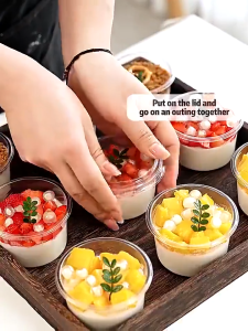 280/250ML Easy Carry Hard Plastic Cake Box With Lid Camping Picnic Party Homemade Pastry Split Pack Kotak Dessert