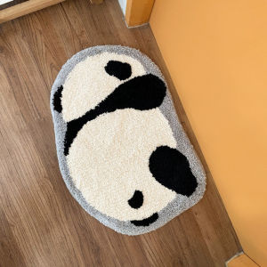 VIKAMA Cute Panda Carpet Bedroom Bed Soft Comfortable Foot Mat Bathroom Non Slip Absorbable Mat Living Room Sofa Blanket