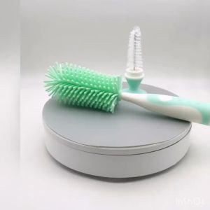 360° Rotating Silicone Bottle Brush 2 in 1 Baby Bottle Nipple Brush Set Multifunctional Cleaning Brush