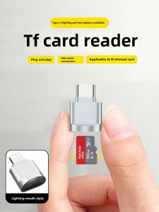 De ROSALO Applicable to Apple iPhone Mobile Card Reader iPad Memory Card Lightning Adapter Typec High-Speed Converter Computer Tablet External Expansion Mini SD Memory Card TF