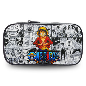 Bandai | Cartoon Single-layer Large Capacity Pencil Case Anime Luffy/Ace Student Pencil Size and Other Learning Stationery Storage Bags