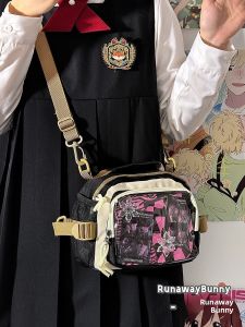 Mini Shoulder Bag Color Block Versatile Crossbody Backpack Simple Design Biqui Bag 10cm Doll Bag Casual Leisure Polyester Material