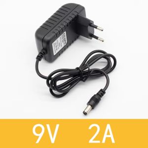 1PCS 9V 2A High Quality AC/DC 9V 2A Switching Power Supply Adapter Reverse Polarity Negative Outside EU Plug 5.5mm X 2.1mm-2.5mm