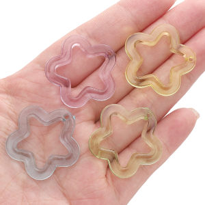 20pcs 30mm Acrylic Transparent Star Shape Beads Loose Spacer Beads For Handmade Bracelet Necklace Earring Keychain DIY Craft Jewelry Making