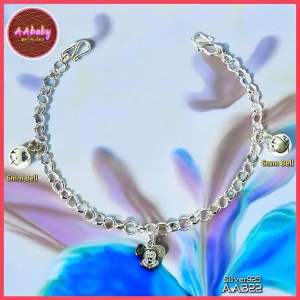🌈AAbaby Galleries AA322 Original Baby 925 Silver Anklet Bracelet Micke 米奇鼠 Rantai Kaki/Gelang Bayi