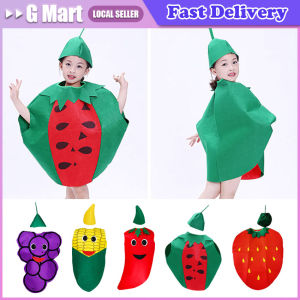 Children Day Cosplay Costume Kids Fruit Veggie Costume Strawberry Grape Funny Holiday Party Stage Performance Clothing