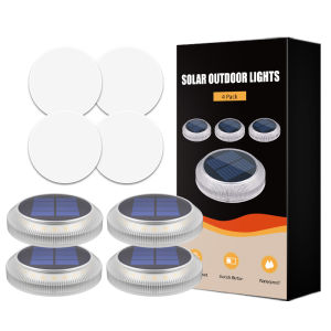 Solar Driveway Lights Warm White Dock Lights Auto ON/OFF Deck Lights Outdoor IP68 Waterproof Stick on for Step Pool Pathway