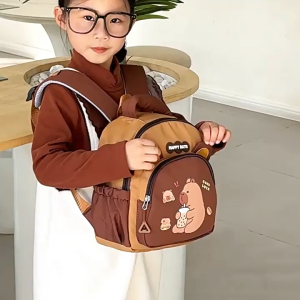 EZYLITTLES Cartoon Capybara Toddler Backpack Kids School Bag Lightweight Travel Backpack Cute Animal Design Comfortable Shoulder Strap  Backpack for Boys Girls Birthday Gift Back To School Essentials